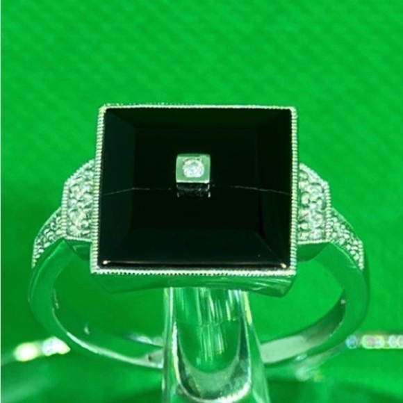 14k real solid gold real diamonds ónix stone size 10 - Picture 3 of 9